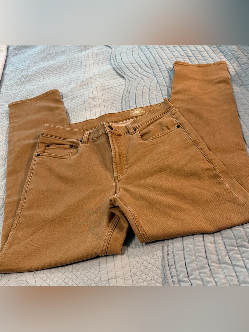 Faherty Stretch Terry 5-Pocket Pants Men’s 31x32 Camel Slim Straight